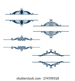 Vector set: calligraphic vintage design elements
