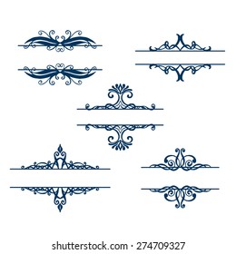 Vector set: calligraphic vintage design elements