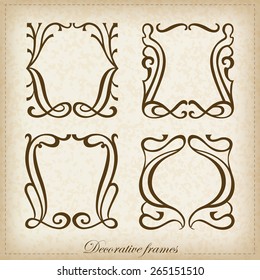 Vector set of calligraphic Vintage frame