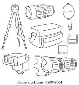 vector set of camera equipment