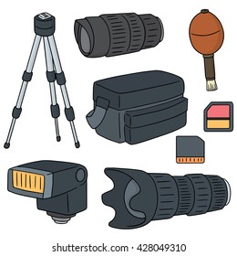 vector set of camera equipment