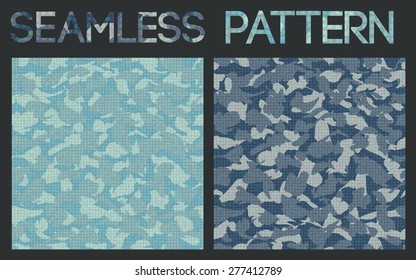 Vector set of camouflage seamless pattern