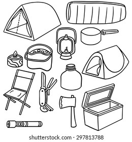 vector set of camping equipment