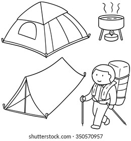 vector set of camping equipment