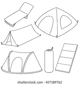 vector set of camping equipment