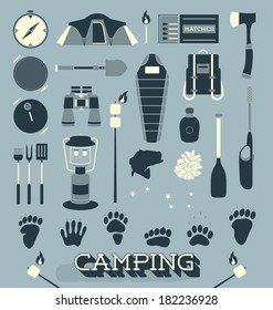 Vector Set: Camping and Great Outdoors Icons and Symbols