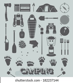 Vector Set: Camping and Great Outdoors Icons and Symbols