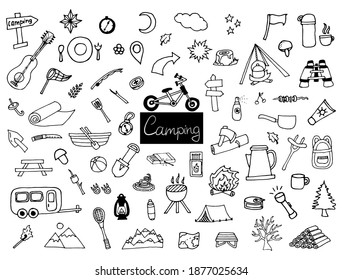 Vector set of camping items