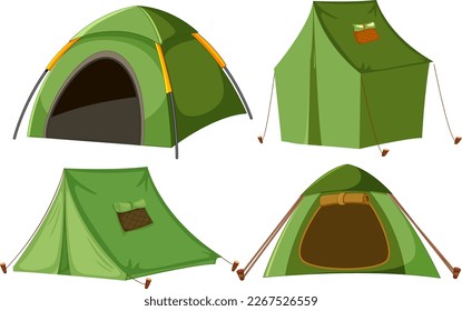 Vector set of camping tents illustration