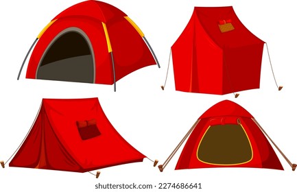 Vector set of camping tents illustration