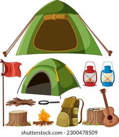 Vector set of camping tents illustration