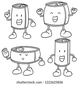 vector set of can cartoon