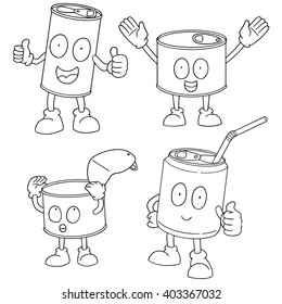 vector set of can cartoon