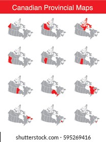 Vector Set of Canadian Provinces