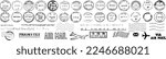 Vector set cancellation postal stamps from different countries, envelope and parcel stamps