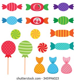 Vector set of candies of different colors