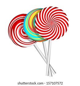 Vector set with candies on white