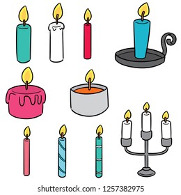 vector set of candle