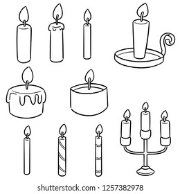 vector set of candle