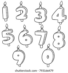 Vector Set Of Candle Number