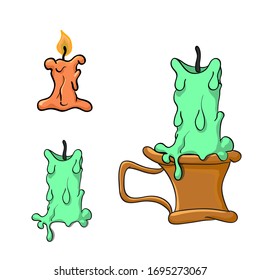 conjunto vectorial de velas en blanco