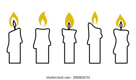 Vector set of candles icons.