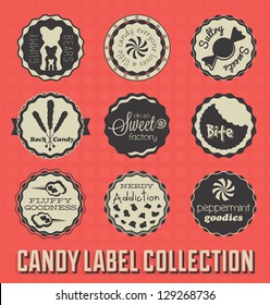 Vector Set: Candy and Sweets Labels and Icons