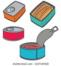 vector set of canned fish