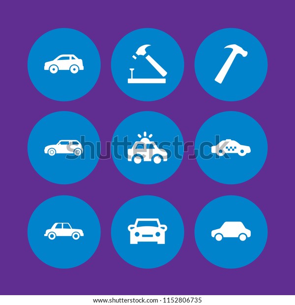 vector set. car and hammer illustration for web\
and graphic design