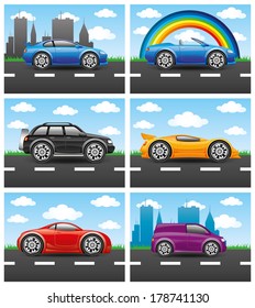Vector set. Car icons.