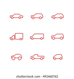 Vector set of car icons. EPS 10.