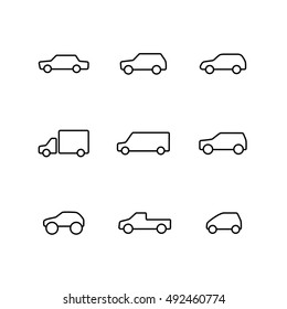 Vector set of car icons. EPS 10.