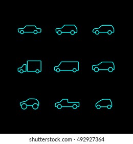 Vector set of car icons. EPS 10.