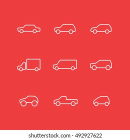 Vector set of car icons. EPS 10.