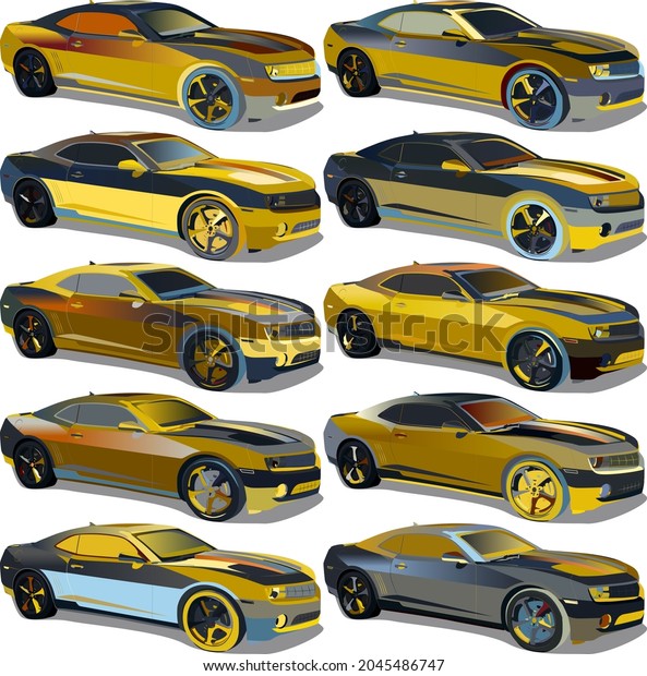 Vector set of car models. Wallpaper from
cars. Realism,
photorealism.