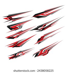 vector set of car racing decal collections