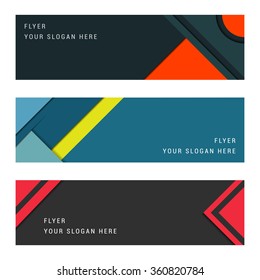 Vector set card and banners in style material design on white background - Stock Vector