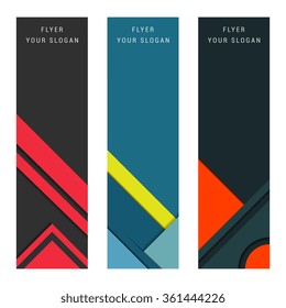 Vector set card and banners in style material design on white background - Stock Vector