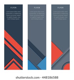 Vector set card and banners in style material design on white background - Stock Vector