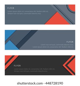 Vector set card and banners in style material design on white background - Stock Vector
