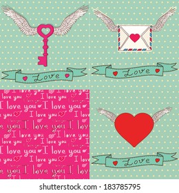 Vector set of card template to Valentine's Day.