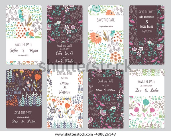 Vector Set Card Templates Perfect Save Stock Vector (Royalty Free ...