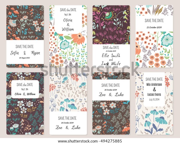 Vector Set Card Templates Perfect Save Stock Vector (Royalty Free ...