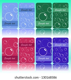 vector set of cards with bubbles