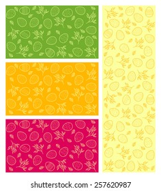 Vector set of cards with Easter pattern