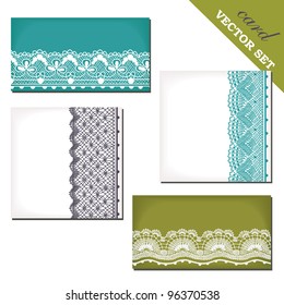 Vector set of cards with lace