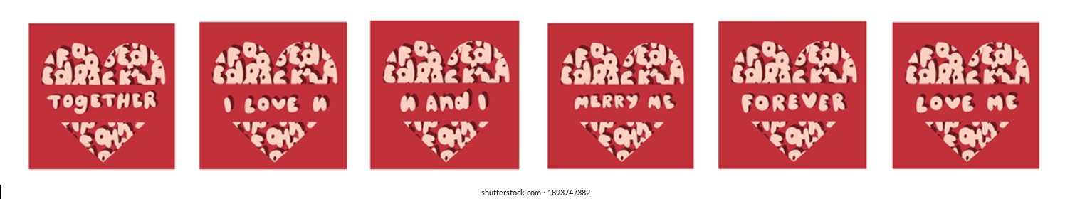 vector set of cards for valentine day or for lovers