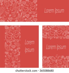 Vector set: cards/banners in romantic style
