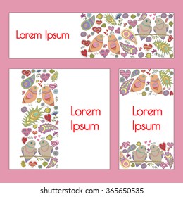 Vector set: cards/banners in romantic style