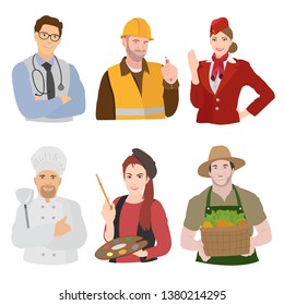 Vector Set of Careers - Labor Day